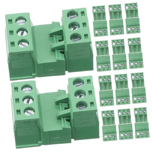 Bloc de bornier enfichable vert 5,08 mm Ciieeo pour circuits imprimés standard x20