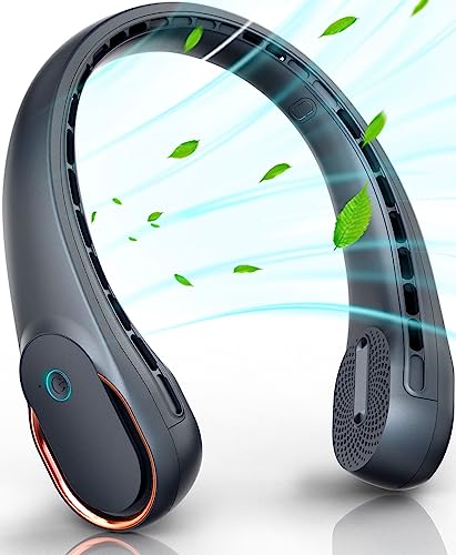 Image of FrSara Portable Neck Fan, Bladeless Neck Fan Portable Rechargeable, new upgraded version, 5200mAh , 3-Speed , 360 Surround Wind, Ultra-Quiet, USB Rechargeable, Wearable Portable Fan