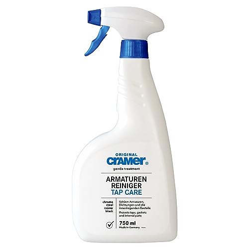 Cramer Armaturen Reiniger 750 ml gegen Kalk und Schmutz - auch für schwarze Armaturen und Whirlpool-Düsen - besonders schonender und wirkungsvoller Spezialreiniger für brillante Metall-Oberflächen