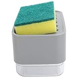 【Alta Calidad】: Dispensador de jabón con asiento de esponja está hecho de material ABS + PS de alta calidad, sin sustancias nocivas, sin olor peculiar, resistente y duradero, no es fácil de romper.