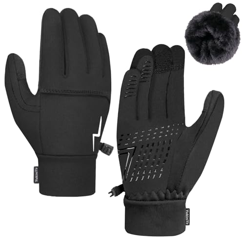 YukiniYa Waterproof Kids Winter Gloves for 3-15 Years Boys Girls Warm Anti-slip Touchscreen Snow Ski Cycling with Long Fleece