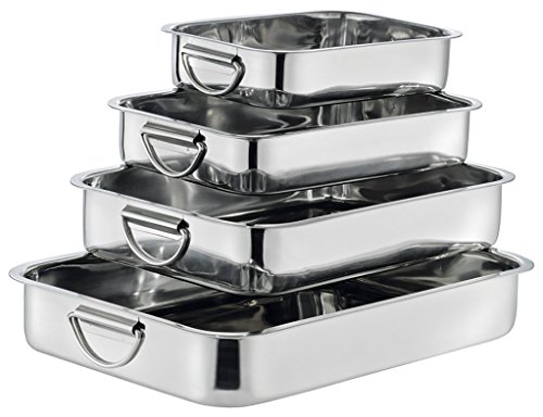 GSW Stahlwaren GmbH Backform 5,2 L, Edelstahl, Silber, 35 x 26 x 6,8 cm