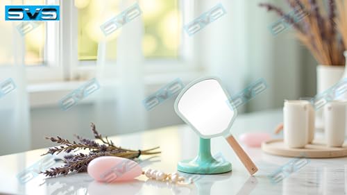 Image of Makeup Mirror with Magnification, for Desk Make Up, Magnifying Hand Held Mirror (Sky Blue)