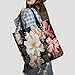 VstaDank Fashion Flower Tote Bag with Magnetic Buckle Reusable Handbag Large Grocery Bags Shoulder Bag PU Leather Hobo Bags
