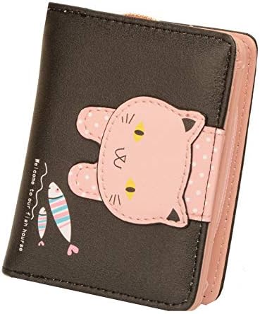 Wallets for Girls Women Purses for Teens Cute Cat Wallet Kitty Pattern Coin Purse Small