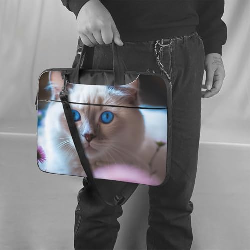 Étui ordinateur portable chat yeux bleus anti-rayures