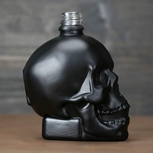 Tvoip Bottiglia di vetro contagocce 30 ml a forma di teschio bottiglia di Halloween, liquido E, bottiglia di olio essenziale con pipetta, bottiglia di vetro di ricarica vuota (120 ml