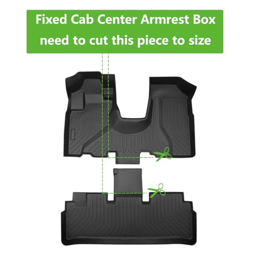 Image of HAFIDI Floor Mats & Cargo Liner Fit for 2002-2006 Honda CRV (Fixed Cab Center Armrest Box Need to Cut) All Weather Protection TPE Anti-Slip Automotive Floor Liners Custom Accessories, Black