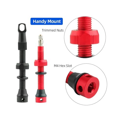 Tapones de válvula para bicicleta Presta Tubeless 50mm con herramienta para quitar núcleo de válvula, apto para MTB y carretera miniatura 5