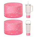 WUQID 2 Pack Bling Silicone Boot Compatible with Stanley Quencher Adventure 40oz & Stanley IceFlow 20oz 30oz, Reduces Dents Protective Water Bottle Bottom Cover Sleeve Compatible with Stanley Tumbler