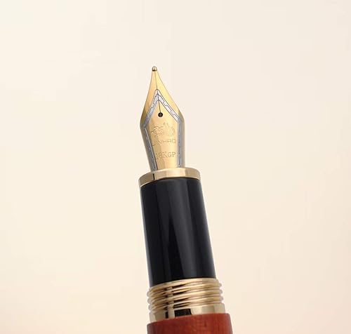 Miniatura 2 de JINHAO 9056 - Pluma estilográfica de madera natural hecha a mano (palo de rosa, punta media, 0.028 in)