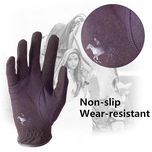 Foto von WDEC Reithandschuhe, Unisex Erwachsene, Reithandschuhe Atmungsaktiv, Touchscreen Handschuhe, für Radfahren, Reiten und Outdoor Aktivitäten, Professional (braun, M)