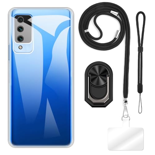 ESACMOT [4 in 1] �P�[�X Huawei Maimang 10 5G �Ƃ̌݊�������A�X�g���b�v�A���X�g�o���h�A�����O�t���A�ϏՌ��ی�J�o�[���s�p�Z�b�g (�u���b�N�Z�b�g)