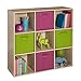 ClosetMaid Cubeicals 9 Cube Storage Shelf Organizer Bookshelf, Square Shape, Easy Assembly - Birch Wood Finish