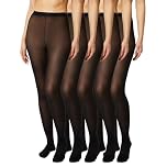 FM London 5-Pack Tights for Women - Comfortable Women's Tights with Stretch Fit Design - 40 Denier - Available in Black, Nude & Navy Colours - Soft and Durable Construction for All Occasions