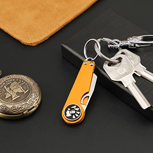 Foxmox Keychain Knife Portable Mini Pocket Knife, Stainless Steel Compact Blade,Edc Knife, Creative Accessories Gift For Men And Women - Yellow #TOP3