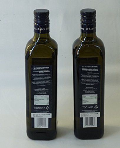 Italiamo: Olio extra vergine d'oliva - 2 Bottles total 1.5 Liters 100% Made in Italy