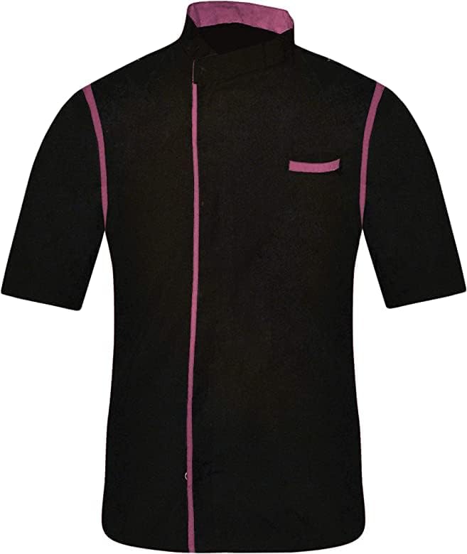 Men's Chef Coat Short Sleeve Jacket Multicolored Piping Exclusive Chef Jacket Size (XS-6XL)