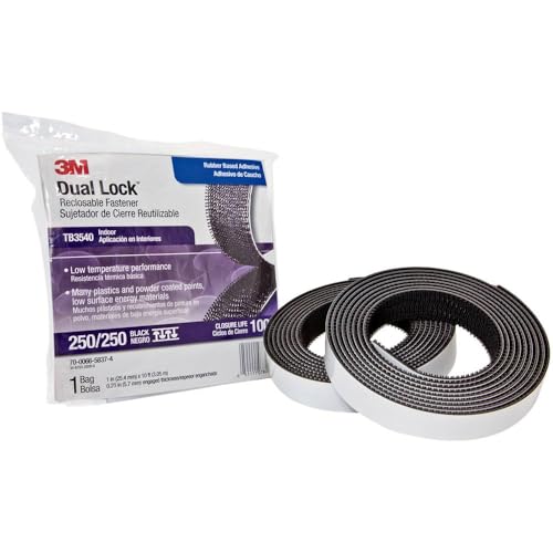 Image of 3M Dual Lock Reclosable Fastener SJ3540, Black, 1 /2 in x 50 yd, Type250, 4 per case