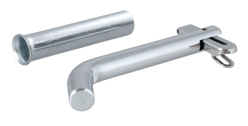 CURT 21561 Swivel Trailer Hitch Pin, 1/2-Inch Diameter with 5/8-Inch Adapter, Fits 1-1/4 or 2-Inch Receiver, Clear ZINC