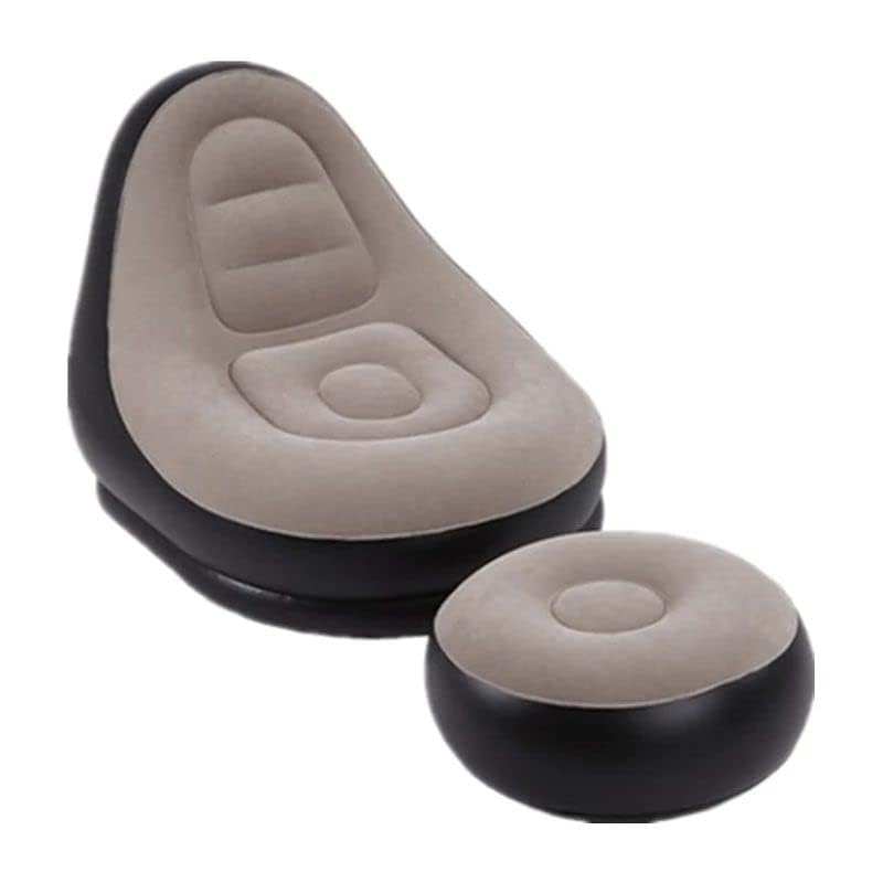 Sellixa Inflatable Air Sofa Chair with Foot Stool & Electric Pump – Foldable Air Couch Lounge Chair, Portable Air Bed Sofa for Home, Bedroom, Outdoor, Camping Free Pump