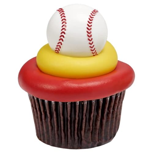 Sugarmelicious BASEBALLCCTOPPER Baseball Cupcake Rings, American Pastime Themed Dessert Topper cover