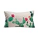 Green plants cactus bonsai throw Pillow Case Cotton Blend Linen Cushion Cover Sofa Decorative Square 18 Inches family life (6)