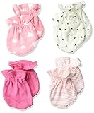 Gerber Baby Girls' 4-Pair Mittens, fox, 0-3 Months