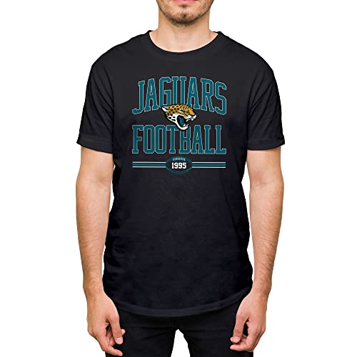 Hybrid Sports NFL - Jacksonville Jaguars - Football Arch - Men's & Women's Short Sleeve T-Shirt - Size Large, Jacksonville Jaguars - Black