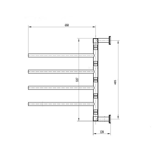 Miniatura 3 de Napoli Electric Heated Towel Rail H640mm W530mm By Manissa