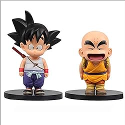 WSJF Hechos a Mano 2pcs Dragon Ball Anime 14cm Modelo Infancia Goku Klin PVC decoración en Caja