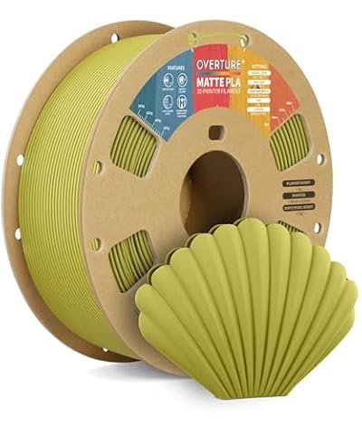 OVERTURE Matte PLA Filament 1.75mm, Easy to Print, PLA Matte 3D Printer Filament 1kg (2.2lbs), Cardboard Spool, Accuracy ± 0.02mm (Matte Bamboo Green)