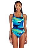 Speedo Women's Power Flex Eco Marble Haze Drop Back One Piece Swimsuit