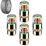 4 tappi di pressione per pneumatici, 3 colori, 2,4 bar, indicatore di pressione per pneuma...