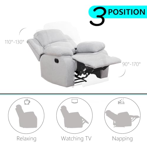 Sillón reclinable manual moderno gris miniatura 4