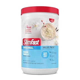 SlimFast Meal Replacement Powder, Original French Vanilla, Weight Loss Shake Mix, 10g of Protein, 22 Servings (Packaging May Vary)