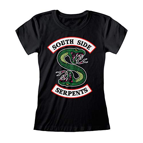 Riverdale Southside serpientes Logo de las mujeres camiseta cabida Negro 2XL | S-XXL, señoras de la manera apropiada delgada superior, regalos de cumpleaños, mamá regalo Hija de la hermana Idea