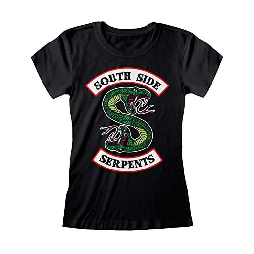 Riverdale Southside serpientes Logo de las mujeres camiseta cabida Negro 2XL | S-XXL, señoras de la manera apropiada delgada superior, regalos de cumpleaños, mamá regalo Hija de la hermana Idea