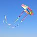 Beach Kites for Adults Large with Long Tail, 98 inches Super Easy Flyer 3D Rainbow Box Kites, Come with 49 Feet Multi Colors Tails x 2, 300 ft Kite String & Handle