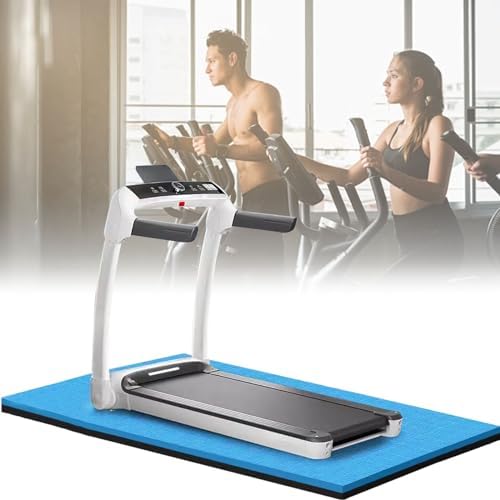 Treall Soundproof Non-Slip Shock Absorbing Floor Mat for Rowing Machine - Protects Hard Floors & Carpets, 80x170cm, Black, Ideal for Home Gym Use