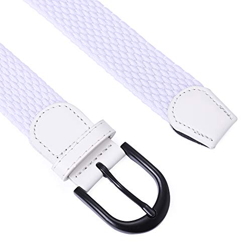 Image of Mile High Life | Braided Stretch Elastic Belts | Pin Oval Solid Black Belt Buckle | PU Loop End Tip Men /Women /Junior Belt