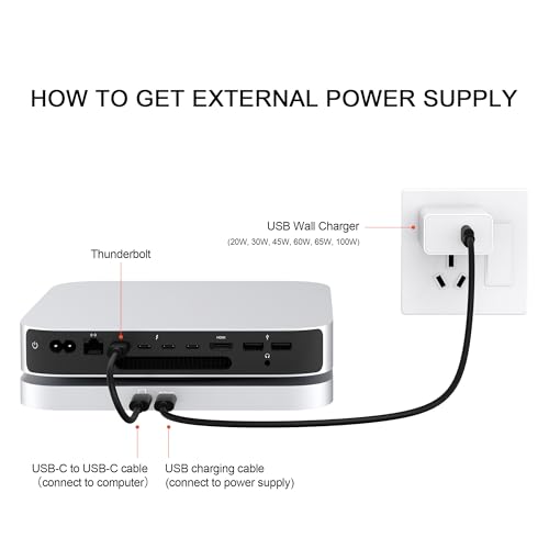 Image of Qwiizlab Mac mini Hub with Dual Drive Enclosure, Docking Station for Mac mini M2 /M1, Mac Studio M3 /M2 /M1, Type-C 10Gbps, Card Readers 104MB /s, Fits M.2 SATA NVMe SSD, 2.5'' HDD SSD (Silver)