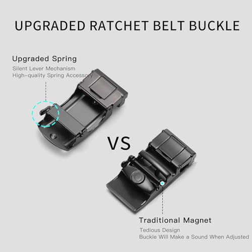 SENDEFN Men's Leather Belts 1 3/8" Automatic Ratchet Belts Adjustable Casual Buckle Belts for Dress with Gift Box3