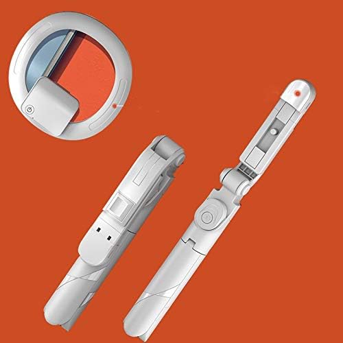 Selfie Stick Foldable Handheld Remote Shutter Tripod with LED Photography Light(OneColor)