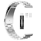 Classic Stainless Steel Metal Band for Amazfit GTR 3/4 47mm Smart Watch Bracelet with Adjustment Tool for Huawei GT 2 3/4 46mm/Watch 3/Stratos 3 2 Pace (Silver)