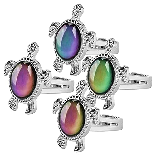 BESPORTBLE 12pcs Mood Turtle Color Changing Temperature for Boys and Girls and Adults Fun Emotion Jewelry Unique Accessory for All Ages