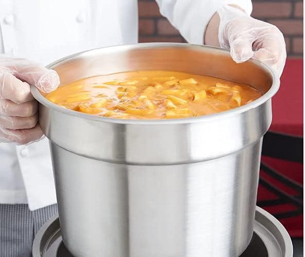 Stainless Steel Insert Pan With Lid For 11 quart Soup/Food Warmer 11-1/2" X 9" (ladle not included)