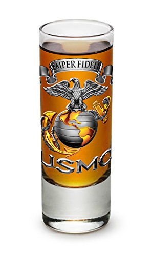 Shot Glasses â US Marine Corps Gifts for Men or Women â Semper Fidelis Shot Glass â USMC Glass Shot Glass (2 Oz)