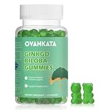 Ovankata Ginkgo Biloba Gummies-Organic Ginko Biloba Supplements for Brain Boost, Blood Circulation，