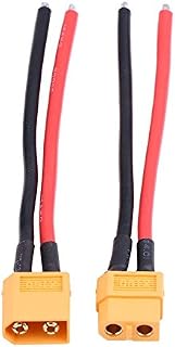 Dilwe 2 Set XT60 Female Male Cable, Connector Adapter 14AWG Silicone Cable Wire RC Accessory